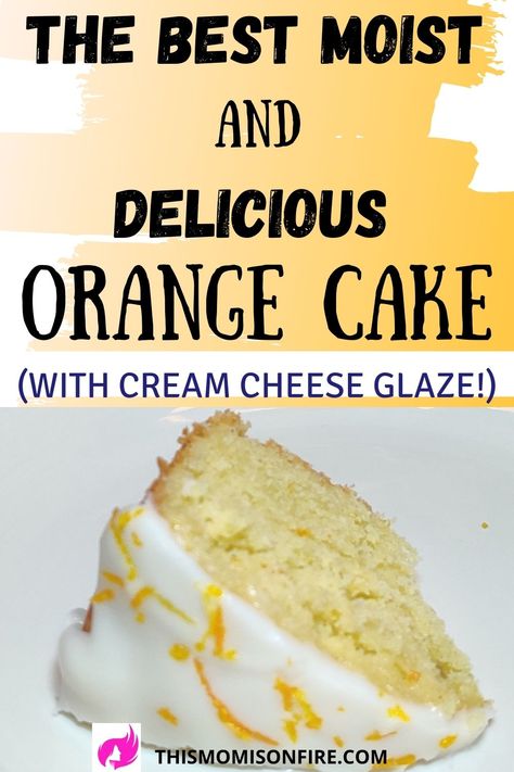 Moist orange cake recipe Orange Cream Cheese Glaze, Orange Flavored Cake Recipe, Moist Orange Cake Recipe, Orange Bunt Cake, Orange Flavored Cake, Best Orange Cake Recipe, Best Orange Cake, Orange Cake Recipe Moist, Citrus Cake Recipe