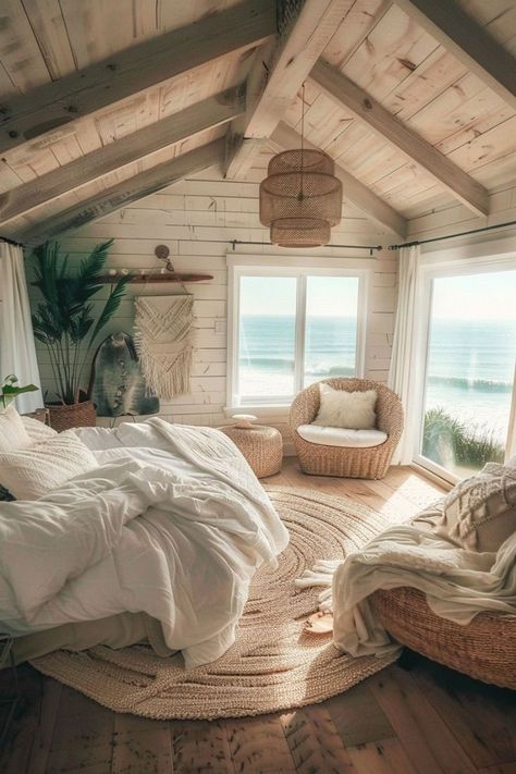 How To: Coastal Bedrooms Decor | Shine Rugs Seaside House Interior Design, Cozy Bedroom Wood, Costal Cottage House Interior, Coastal Hygge, Coastal Cottage Interior, Beachy Cottage Core, Seaside Cottage Interior, Coastal Kids Room, Cozy Coastal Bedroom