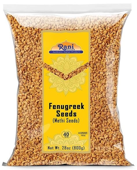 Amazon.com : Rani Fenugreek (Methi) Seeds Whole 28oz (800g) Trigonella foenum graecum ~ All Natural | Vegan | Gluten Friendly | Non-GMO | Kosher | Indian Origin, used in cooking & Ayurvedic spice : Grocery & Gourmet Food Fenugreek Hair Spray, Methi Seeds, Lentil Dishes, Coffee Snacks, Fenugreek Seeds, Asian Flavors, Spices And Herbs, Gourmet Gifts, Whole Foods Market