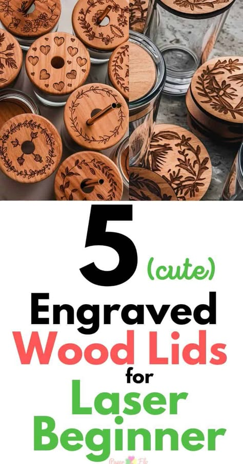 Laser engraved wood lids - the DIY trend that you need  you need to jump on now. Here's what you need to start. Diy Wood Laser Projects, Unique Laser Engraving Ideas, Top Selling Laser Projects, Laser Pecker 2 Ideas, Laser Engraving Ideas Projects Woods, Lazer Engraver Ideas Wood, Glowforge Gift Ideas, Laser Ideas Projects, Laser Wood Ideas