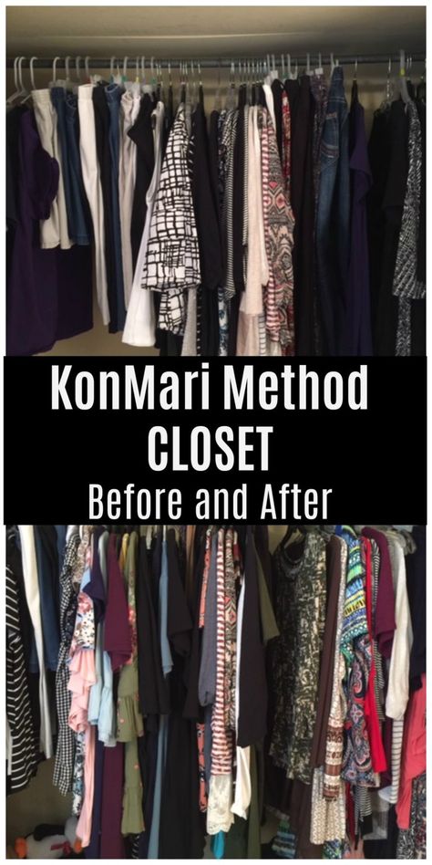 Mariekondo Organization Ideas, Mari Kondo Closet, Kon Mari Closet Organization, Kon Marie Folding, Practical Closet Organization, Marie Kondo Closet Organization, Hanging Closet Ideas, Marie Kondo Folding Clothes, Marie Kondo Organizing Closet