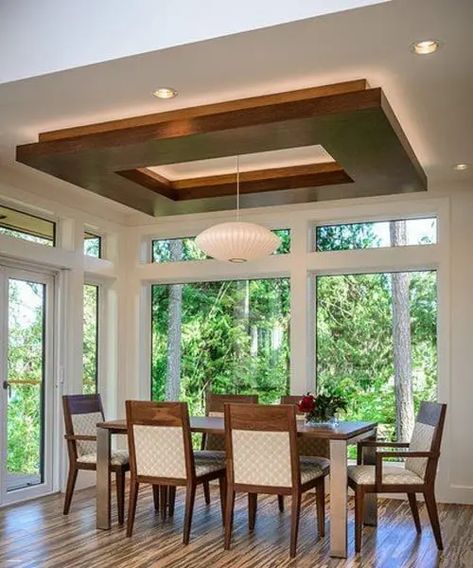 12 Modern Wooden Ceiling Designs For Your Dream Home Dining False Ceiling, Wooden False Ceiling, Dining Ceiling, Wooden Ceiling Design, False Ceiling Designs, Fall Ceiling, Dining Room Design Modern, Interior Ceiling Design, Bedroom False Ceiling