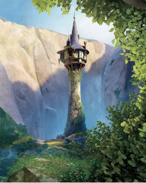 Rapunzel Tower Aesthetic, Tangled Tower Painting, Disney Scenery Backgrounds, Tangled Village, Rapunzel Tower Drawing, Film Rapunzel, Rapunzel Castle, Rapunzel Story, Rapunzel's Tower