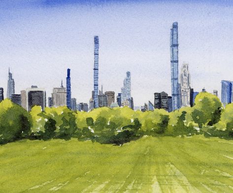 Central Park Art Print New York Watercolor Painting NYC Travel Wall Art Manhattan Poster - Etsy Central Park Watercolor, Manhattan Poster, Park In New York, City Painting, Professional Art, Beautiful Greeting Cards, Park Art, Travel Wall, Nyc Trip