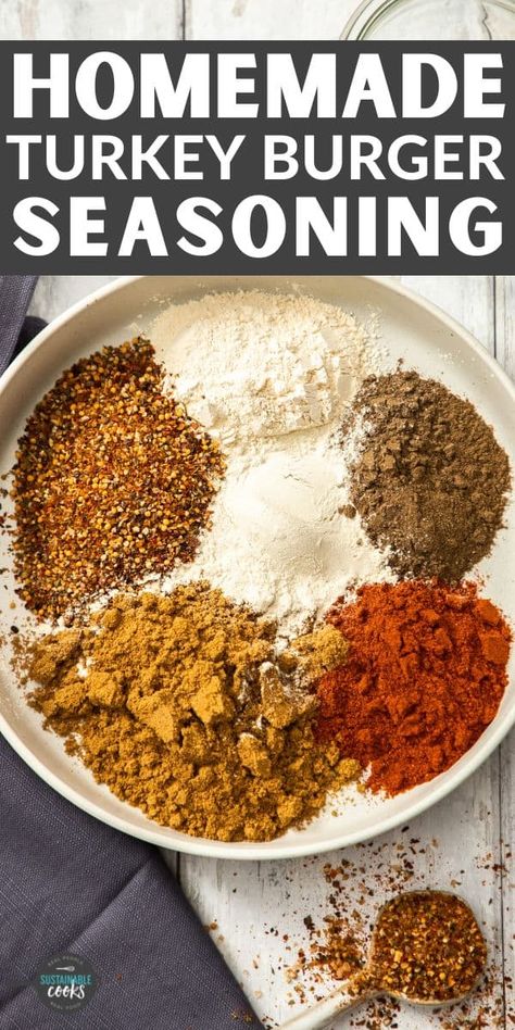 Chicken Burger Seasoning, Turkey Burger Seasoning Spices, Seasoning For Turkey Burgers, Best Seasoning For Burgers, Seasoning For Burgers, Burger Spices, Burger Seasoning Recipe, Turkey Burger Seasoning, Hamburger Seasoning Recipe