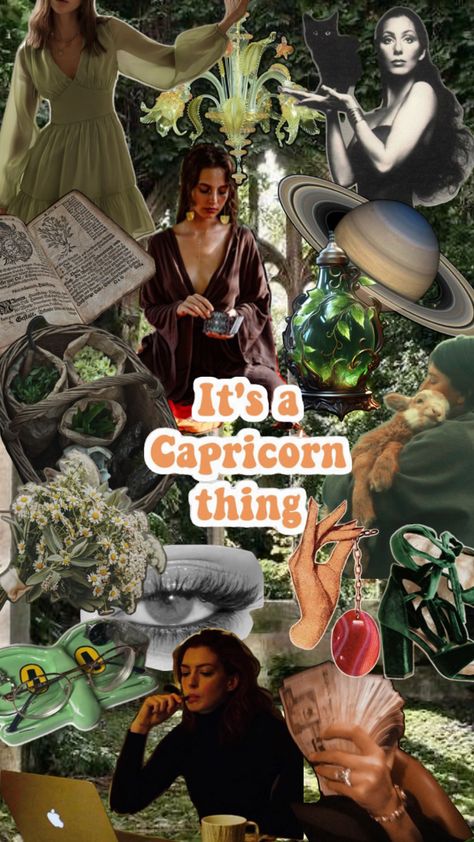 #capricorn #astrology #astrocollage #collage Capricorn Collage, Capricorn Witch, Capricorn Vibes, Capricorn Astrology, Art Deco Aesthetic, Baby Witch, Hippie Vibes, Witch Aesthetic, Astrology