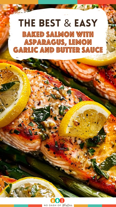 Baked Salmon with Asparagus, Lemon, Garlic and Butter Sauce Baked Salmon And Asparagus Recipes, Salmon And Asparagus Recipes, Salmon And Asparagus Baked, Baked Salmon With Asparagus, Best Spaghetti Recipe, Appetizers Seafood, Salmon With Asparagus, Baked Salmon And Asparagus, Salmon Recipes Oven