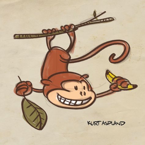 Draw a monkey in a tree Daily Drawing, Pluto The Dog, Disney Characters, Disney, Drawings, Fictional Characters, Art