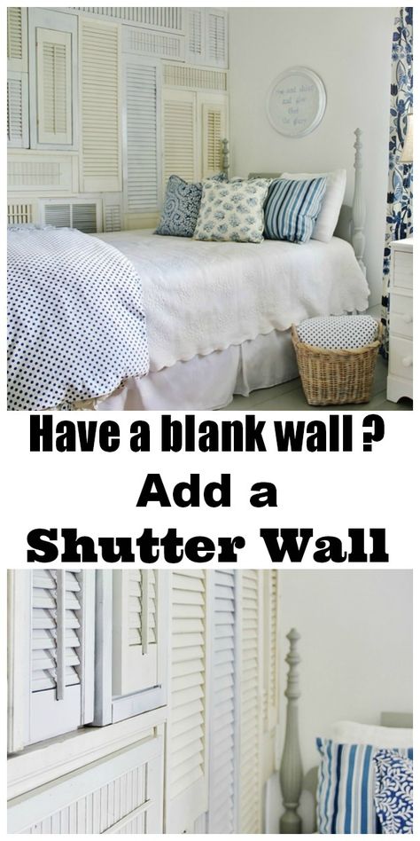 Love this shutter wall! Shutter Wall, Thistlewood Farms, Simple Diy Projects, Master Decor, Clever Ideas, Organization Tips, Simple Diy, Diy Projects To Try, Design Diy