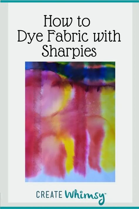 Learn how to dye fabric with Sharpie markers and household rubbing alcohol for vibrant colors and a tie-dyed effect - all with tools that you probably already have around the house. Sharpie Alcohol, Alcohol Ink Markers, Sharpie Markers, Dye Fabric, Alcohol Ink Art, Rubbing Alcohol, Permanent Marker, Marker Art, How To Dye Fabric