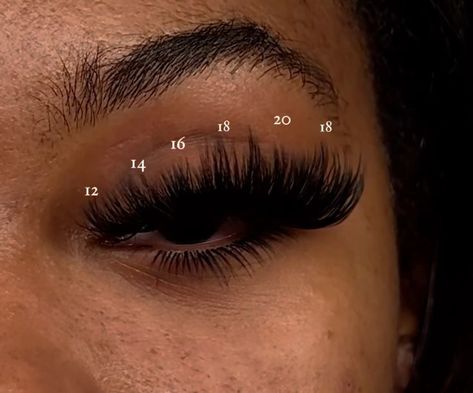 Chunky Lash Extensions, Wispy Doll Eye Lash Map, Color Lash Sets, Lash Set Names, Eye Lash Extensions Styles Mapping, Lash Cluster Ideas, Lash Map Black Women, Fluffy Lashes Extensions, Classic Lash Set Mapping