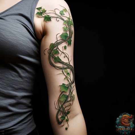 Tree Vine Tattoo Arm, Vine Sleeve Tattoo Men, Dragon Vine Tattoo, Vine And Branches Tattoo, Vine Tattoo Men, Vine Tattoo Sleeve, Nature Arm Tattoo, Vine Arm Tattoo, Arm Cuff Tattoo