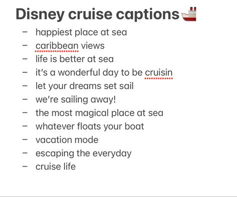 Cruise Post Captions, Cruise Ig Captions, Disney Cruise Instagram Pictures, Captions For Cruise Pictures, Cruise Insta Captions, Disney Cruise Aesthetic Pics, Cruise Captions Instagram, Cruise Captions, Insta Comments