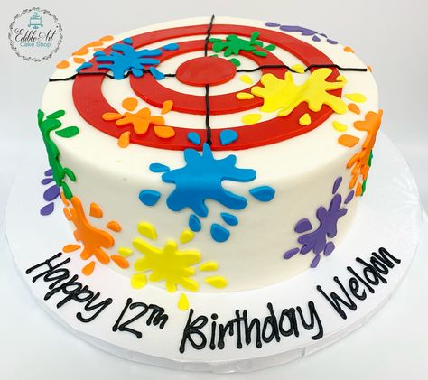 Paintball Cake, Paintball Birthday, 16 Cake, Cute Baking, 12th Birthday, Cake Shop, Paintball, Kids Cake, Cake Ideas