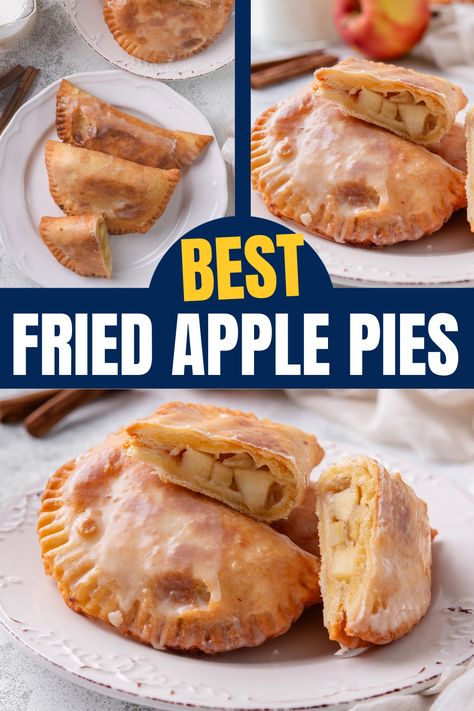 I think these fried apple pies are the best apple dessert ever. Crispy, sweet, and filled with cinnamon apple flavor, you'll be hooked after one bite! Fried Pies Recipe, Mcdonalds Apple Pie, Crumble Recipes, Apple Dessert Recipes Easy, Best Apple Desserts, Ready Made Pie Crust, Apple Pie Crust, Fried Apple, Fried Apple Pies