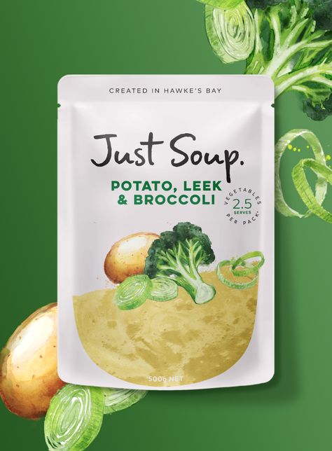 Just Soup on Packaging of the World - Creative Package Design Gallery Retort Package Design, Seal Packaging Design, Healthy Food Packaging Design, Soup Packaging Design, Snack Logo, Hummus Brands, Soup Packaging, Healthy Food Packaging, Pill Packaging