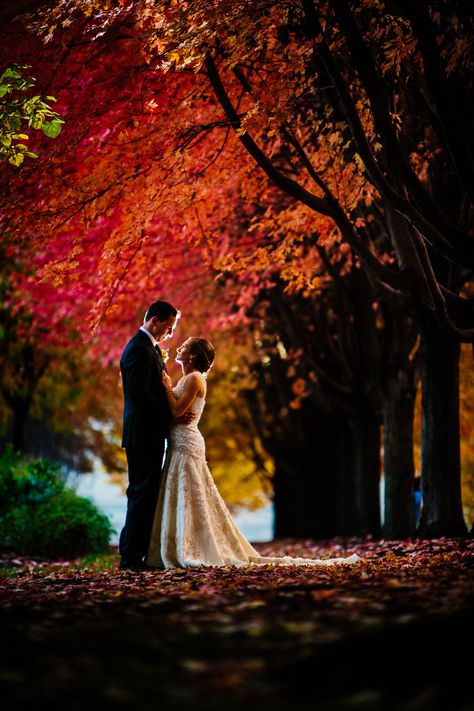 Getting married in the fall? Make sure to capture the beautiful colors of the season in your wedding pictures! Fall Wedding Pictures, Fall Wedding Photography, Fall Wedding Photos, Outdoor Fall Wedding, Real Weddings Photos, Fall Wedding Decorations, Wedding Photos Poses, Fall Party, Wedding Picture