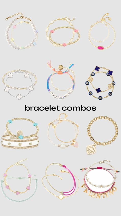 Preppy Jewlery, Bracelet Combos, Bracelet Combo, Preppy Accessories, Preppy Bracelets, Preppy Jewelry, Diy Bracelets Patterns, Jewelry Accessories Ideas, Jewelry Essentials