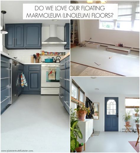 How We're Liking Our Floors – Plaster & Disaster Marmoleum Floors Kitchen, Modern Linoleum Flooring, Linoleum Kitchen, Linoleum Kitchen Floors, Marmoleum Floors, Kitchen Rehab, I Screwed Up, Kitchen Floors, Linoleum Flooring