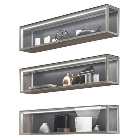 Wall Glass Cabinets, Display Cabinet Wall Mounted, Display Wall Cabinet, Display Cabinet Design Modern, Display Unit Design, Ikea Kitchen Shelves, Wall Mounted Display Case, Wall Mounted Display Cabinets, Glass Display Shelves