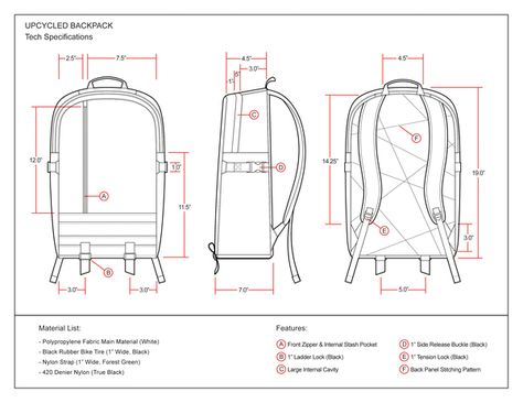 Layouts for backpack Bag Sketch, Technical Sketch, Artisanats Denim, Backpack Tutorial, Bag Illustration, Drawing Bag, Backpack Pattern, Tech Pack, Sewing Leather