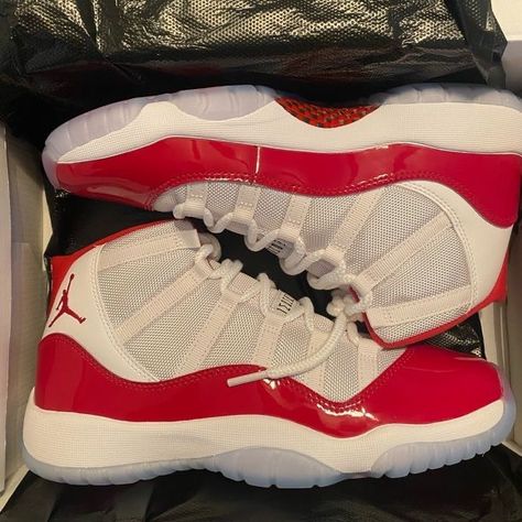 Cherry Jordans, Cherry Red Jordan 11, Cherry Jordan 11, Jordans 11, Cherry Shoes, Cherry 11, Cherry 11s, Jordan 11 Cherry, Nike Shoes Women Fashion