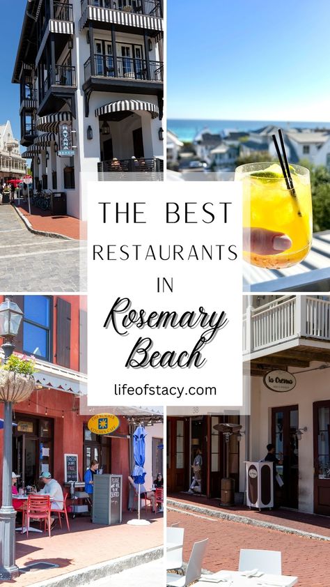 Restaurants in Rosemary Beach Rosemary Beach Restaurants, Seacrest Beach Florida, Beach Babymoon, Havana Beach, Florida Beaches Vacation, Tropical Cocktails, Rosemary Beach Florida, Seacrest Beach, Fl Beaches