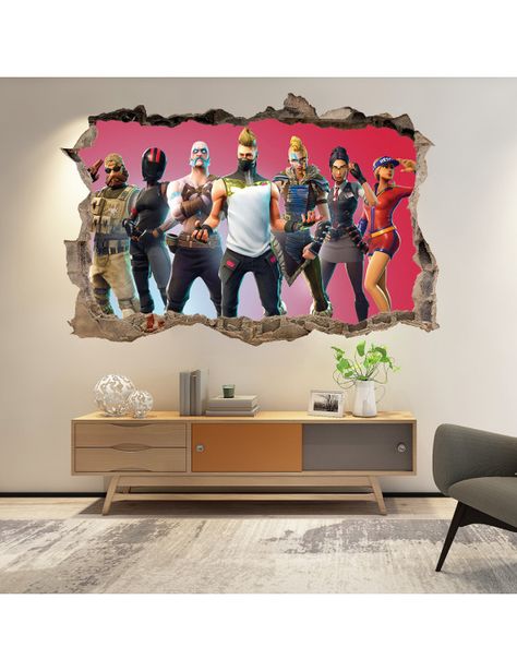 Fortnite PVC Wallpaper Decorative Painting Fortnite Bedroom, Fortnite Room, Bedroom Gamer, Bedroom Stickers, Gamer Room Decor, Wood Painting Art, Modern Cozy Living Room, Blue Pictures, Gothic Accessories