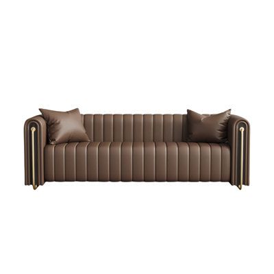 Full of design and simple sense, taking into account the dual value of beauty and practicality. Upholstery Color: Coffee | FLORIDA HARDWARE LLC Light Luxury Modern Simple Sofa Faux Leather in Brown | Wayfair Brown Modern Sofa, Sofa Brown, Simple Sofa, Modern Sofas, Brown Sofa, Color Coffee, Modern Sofa, Room Designs, Leather Sofa