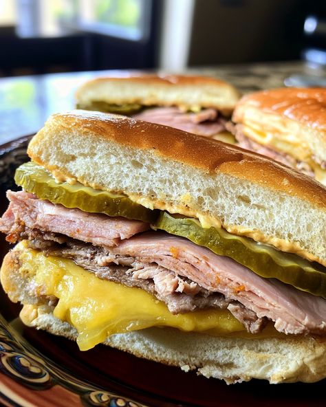 Slow Cooker Cuban Sandwiches - Delicious Recipes - Easy Cooking Ideas and Tasty Dishes Crock Pot Cuban Sandwiches, Wasabi Almonds Recipe, Easy Cooking Ideas, Cuban Sandwich Recipe, Cuban Sandwiches, Balanced Meal Plan, Cuban Sandwich, Guilt Free Snacks, Mojito Recipe