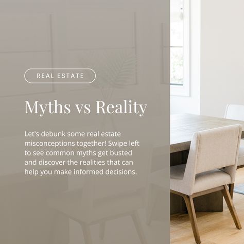 Educational Real Estate Post, Real Estate Educational Posts, Myth Fact, Real Estate Myths, Keller Williams Realty Marketing, High Interest Rates Real Estate, Real Estate Goals, Rochester Minnesota, Posts Ideas