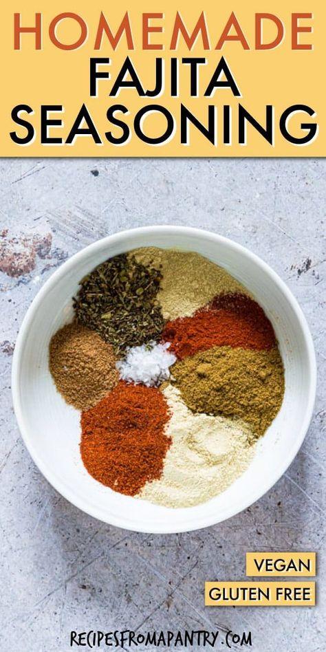 Fajitas Chicken, Fajita Seasoning Recipe, Fajita Mix, Fajita Seasoning Mix, Fajita Spices, Homemade Fajita Seasoning, Store Cupboard, Spice Mix Recipes, Seasoning Recipe