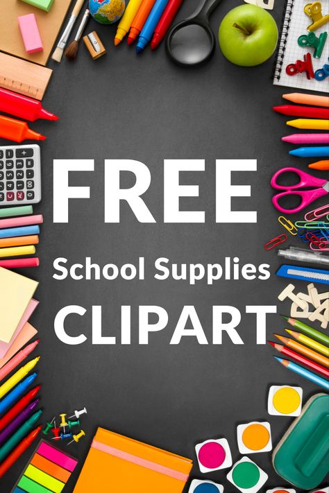 The perfect free school supplies clipart for teachers. Yes, I said free graphics for teachers and TpT sellers. School Supplies Clip Art Free Printable, Free School Clipart, School Supplies Clipart, Free Clipart For Teachers, Clipart For Teachers, Teaching Clipart, Free School Supplies, School Suplies, Classroom Clipart