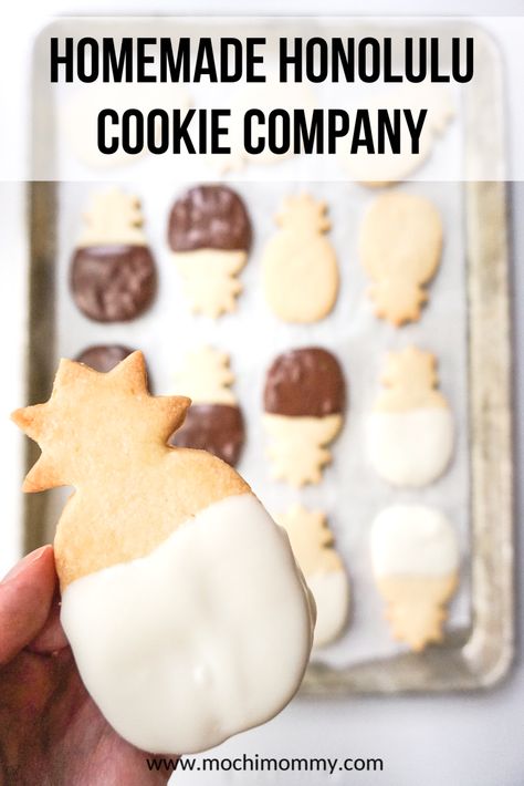 Honolulu Cookie Company Copycat Recipe, Hawaiian Shortbread Cookies Recipe, Guava Shortbread Cookies, Hawaiian Shortbread Cookies, Aloha Cookies, Macadamia Shortbread Cookies, Hawaii Desserts, Honolulu Cookie Company, Hawaiian Dessert Recipes