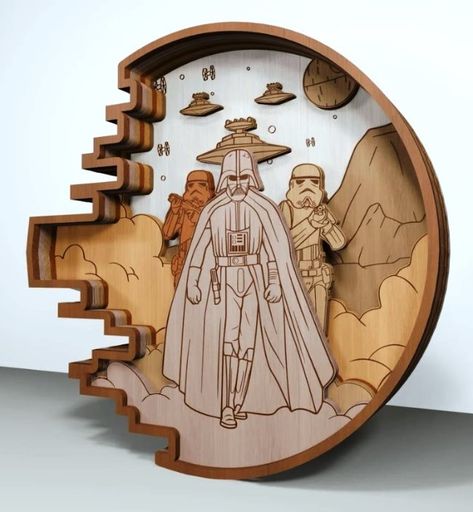 Star war E0021223 file cdr and dxf free vector download for laser cut – Free Download Vector Files Star Wars Lamp, Layered Wood Art, Laser Wedding, Wood Laser Ideas, Laser Cut Wood Crafts, Lazer Cut, Laser Engraved Ideas, Engraving Ideas, Laser Art