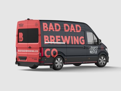 Bad Dad Mobile Vehicle Graphics Branding, Van Signage, Transportation Logo, Adam Johnson, Vehicle Signage, Car Lettering, Van Color, Van Wrap, Ice Cream Van