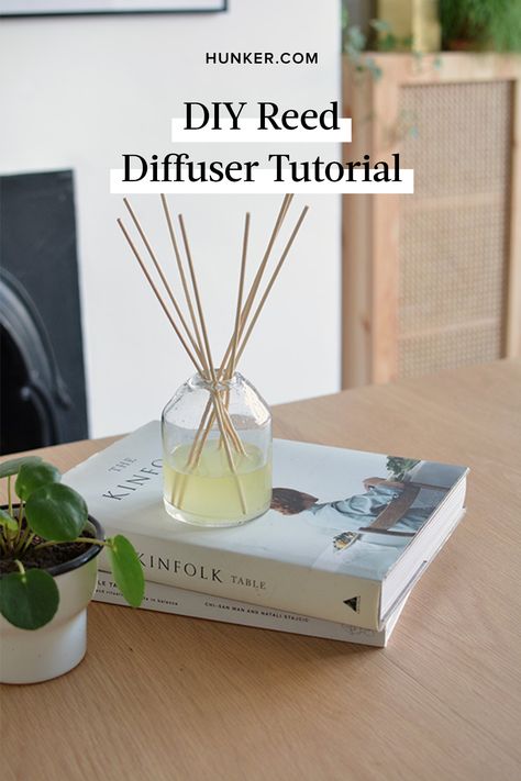 Reed diffusers are a great way to add fragrance to your home, however, most store-bought diffusers are expensive — so why drop $$ when you can make your own for a fraction of the cost? #hunkerhome #DIY #diydiffuser #reeddiffuser #diffuserideas Diffuser Decor Ideas, Diy Reed Diffuser, Diffuser Decor, Reed Diffuser Sticks, Small Glass Jars, Diffuser Sticks, Candles Photography, Oil Diffuser Blends, Liquid Hand Soap