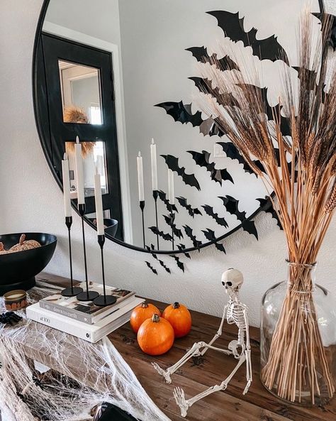 #halloween #halloweendecoration #halloweenideas #halloweenparty #halloween2022 #halloween2023 #halloweencostume #halloweennails #halloween Halloween Mirror, Halloween Entryway, Elegant Halloween Decor, Halloween Office, Halloween Decor Diy, Halloween Skeleton Decorations, Halloween Eve, Halloween Bedroom, Diy Halloween Decor