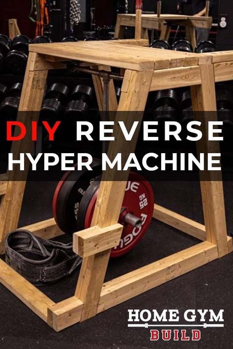 Homemade wooden and with padding for your home gym. This DIY tutorial on a Reverse Hyper Machine focuses on a build with a long list of supplies. DIY reverse hyper machines that you can make your own without breaking the bank. Wood Exercise Equipment, Diy Back Extension Machine, Diy Reverse Hyper, Home Made Gym Equipment, Diy Workout Equipment, Diy Weight Bench, Diy Fitness Equipment, Homemade Workout Equipment, Strongman Equipment