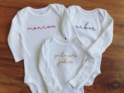 Baby Name Onesie, Name Onesie, Embroidered Onesie, Baby Announcement Onesie, Baby Name Announcement, Personalized Baby Onesies, Newborn Coming Home Outfit, Custom Baby Onesies, Personalized Onesie