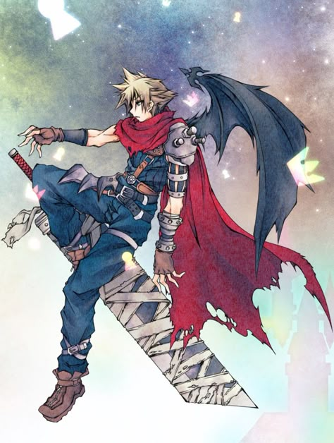 Kingdom Hearts Cloud Strife, Cloud Strife Kingdom Hearts, Ff7 Wallpaper Desktop, Kingdom Hearts Cloud, Cloud Kingdom Hearts, Cloud Strife Art, Final Fantasy Cloud Strife, Final Fantasy Vii Cloud, Final Fantasy Cloud