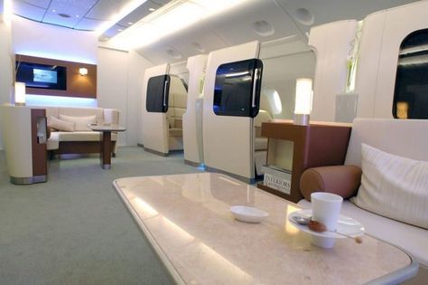 Airbus ‘Day & Night' First-Class Cabin Offers Separate Work, Dining, Rest Areas | American Luxury Luxury Airplane, Airplane Interior, Private Jet Interior, Luxury Jets, Luxury Private Jets, Aircraft Interiors, Rest Area, Private Plane, Airbus A380