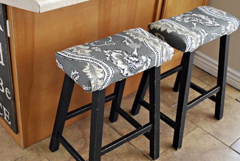 Turn your typical, saddle-style bar stools into custom upholstered beauties! Blogger Wendy Hyde with Shabby Nest shares her simple tutorial to makeover bar stools on any budget. Supplies needed: Wooden Bar Stools Staple Gun with Staples Foam (approx. ½ inch thick) Quilt Batting Upholstery Grade Fabric Spray Adhesive DIRECTIONS: 1. Cut foam to the size […] Bar Stool Makeover, Saddle Seat Bar Stool, How To Upholster, Stool Makeover, Saddle Bar Stools, Bar Stool Cushions, Bar Stool Covers, Wooden Benches, Bar Stool Seats