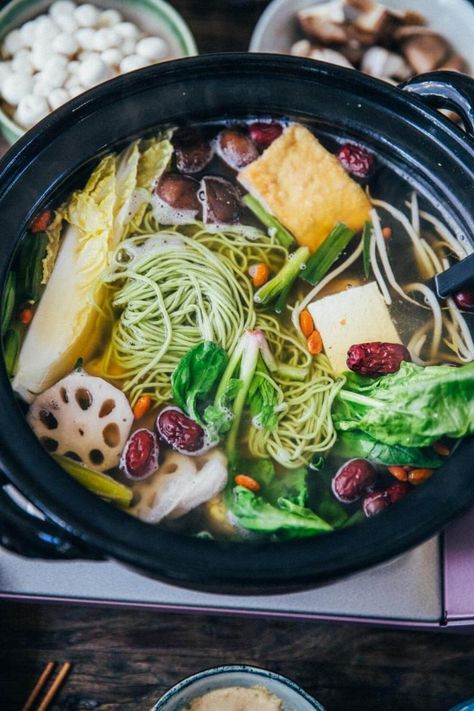 Vegan Shabu Shabu, Vegan Hot Pot Recipes, Vegetarian Hot Pot Recipe, Vegetarian Hot Pot, Hot Pot Recipe, Deep Fried Tofu, Recipe Vegetarian, Shabu Shabu, Japanese Recipes