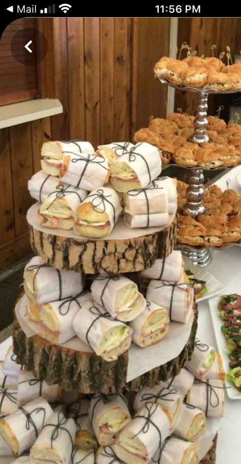 Serving Ideas, Graduation Party Foods, Sandwich Bar, Gourmet Sandwiches, Party Food Buffet, Reception Food, Party Food Platters, Food Displays, Shower Food