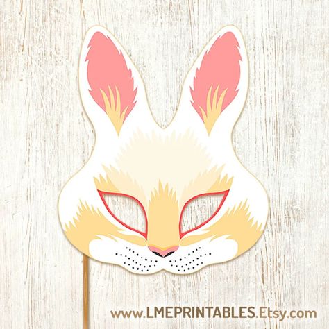 Bunny Rabbit Printable Mask Paper Halloween Costume Forest - Etsy Argentina Paper Halloween Costume, Farm Animal Masks, Halloween Birthday Decorations, Farm Animals Party, Rabbit Printable, Kid Easter, Printable Animal Masks, Printable Mask, Rabbit Mask