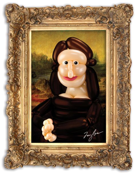 Mona   Mona   Mona! Mona Lisa Parody, Art Parody, Balloon Sculptures, Maroon 5, Balloon Animals, Famous Art, Balloon Art, 영감을 주는 캐릭터, Creative Advertising