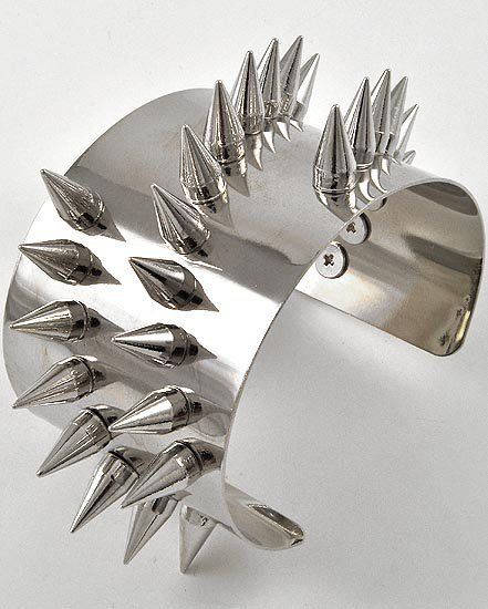 Spike Cuff Bracelet Punk Chunky Armor Metal Studded Rivet Silver Statement Unisex Punk Jewellery, Studs And Spikes, Spike Bracelet, Sculpture Projects, Fashion Eye Glasses, Punk Jewelry, Gold Bracelets, Bracelet Design, Jewelry Inspo