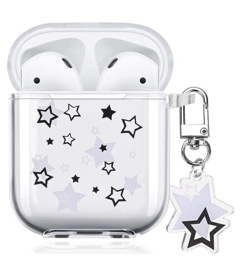 AirPod Case with Star Keychain, Cute Charms Star Pattern Star Pattern Design, Sugar Skull Wallpaper, Cute Airpods Case, Cute Airpods, Star Keychain, Beautiful Iphone Case, Iphone Case Collection, Keychain Cute, Skull Wallpaper