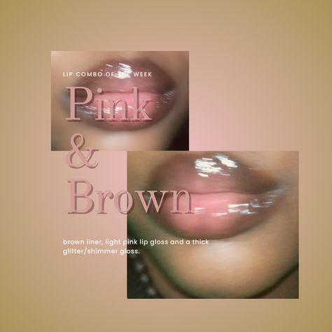 Pink Lip Gloss Combo, Easy Lip Combo, Brown And Pink Lipstick Combo, Pale Pink Lip Combo, Pink Lip Combo For Brown Skin, Brown And Pink Makeup, Pink And Brown Lip Combo, Pink Makeup Looks Soft, Brown Pink Lip Combo